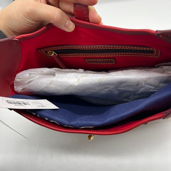 Dooney & Bourke Handbags Florentine Leather Crescent Hobo Bags Red - Picture 14 of 16